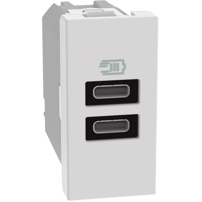 Caricatore USB con Doppia Porta tipo C bianco 15W MatixGO BTICINO JW4191CC Caricatore USB con Doppia Porta tipo C bianco 15W MatixGO BTICINO JW4191CC