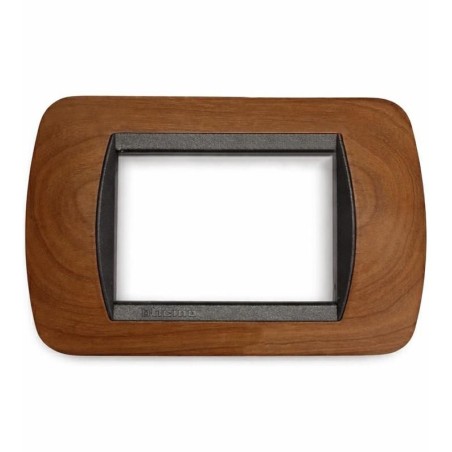 Placca 3 moduli Living Tonda colore Ciliegio Americano BTICINO L4803LCA