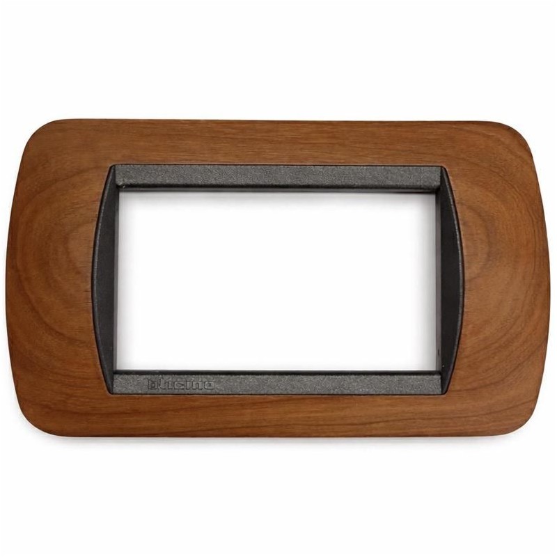 Placca 4 moduli Living Tonda colore Ciliegio Americano BTICINO L4804LCA Placca 4 moduli Living Tonda colore Ciliegio Americano BTICINO L4804LCA