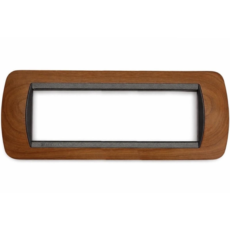 Placca 7 moduli Living Tonda colore Ciliegio Americano BTICINO L4807LCA Placca 7 moduli Living Tonda colore Ciliegio Americano BTICINO L4807LCA