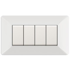 Placca Easy 4 moduli Bianca ELETTROCANALI ECSE9804WH
