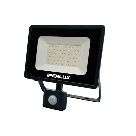 Proiettore LED Nero 50W 6500K 5120lm IP65 con Sensore IPERLUX IPF50SC