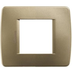 Luna placca 2 moduli giallo metallizzato BTICINO C4802GM