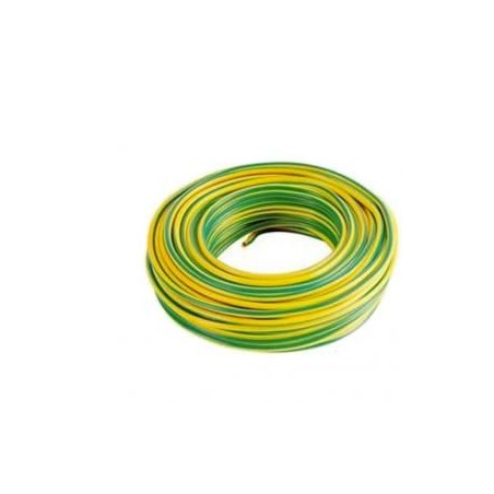 CAVO UNIPOLARE FLESSIBILE 10MM GIALLO VERDE FS17 1MT