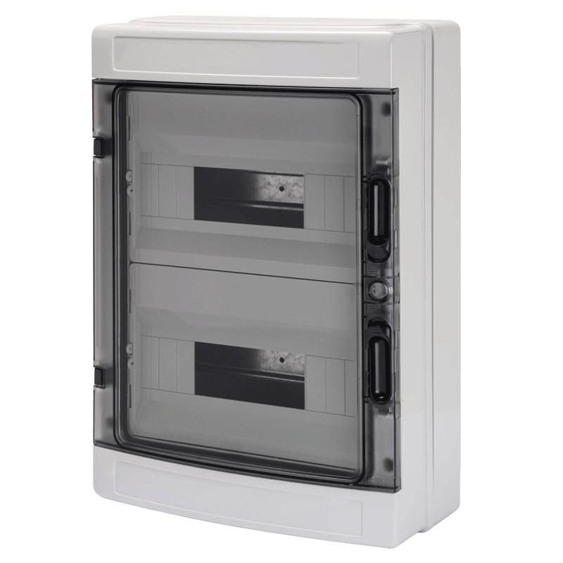 Centralino con pannelli finestrati fumè 24 (12x2) moduli GEWISS GW40104 Centralino con pannelli finestrati fumè 24 (12x2) moduli GEWISS GW40104