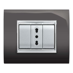 Placca New Prestige 3 Moduli Grigio Scuro ELETTROCANALI ECL3083GS