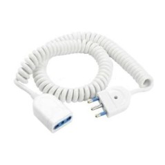 Prolunga con Cavo Spiralato 3x1 Bianco 5 Metri FAI 2023/SP