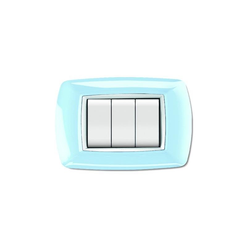 Placca My Life 3 Moduli Azzurro Pastello ELETTROCANALI ECL2983PA Placca My Life 3 Moduli Azzurro Pastello ELETTROCANALI ECL2983PA