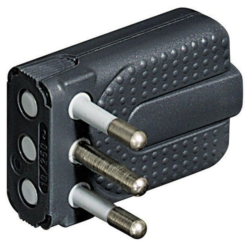 Spina volante salvaspazio Corner 2X10A+T antracite BTICINO S2465TGE Spina volante salvaspazio Corner 2X10A+T antracite BTICINO S2465TGE