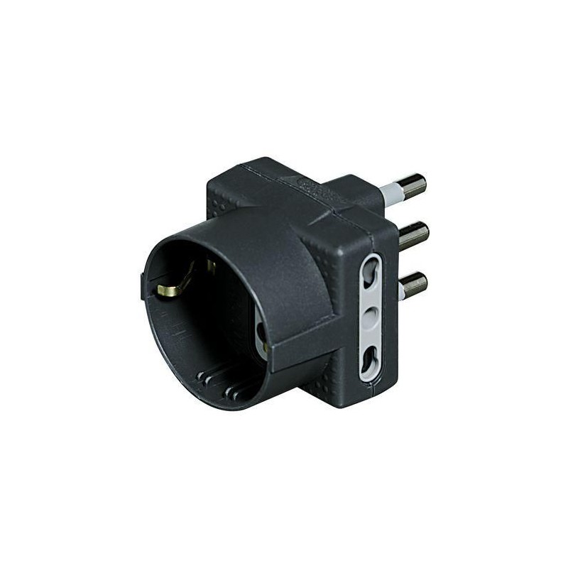 Adattatore triplo presa Tedesca 2 prese bipasso spina 16A Grigio BTICINO S3611GE Adattatore triplo presa Tedesca 2 prese bipasso spina 16A Grigio BTICINO S3611GE
