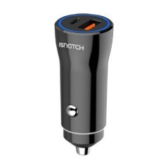 Alimentatore da auto 1 TYPE-C Pd + 1 USB QC 3A 36W Nero KONELCO GBC 59180631