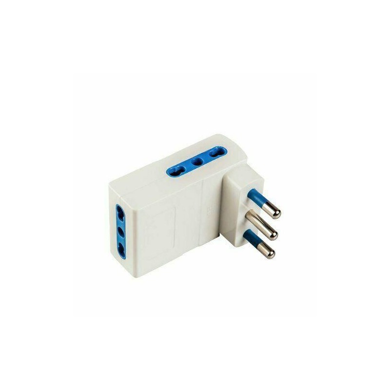 Adattatore Triplo Salvaspazio Spina 16A 3 prese Bipasso 10/16A bianco ECOVA 30052 Adattatore Triplo Salvaspazio Spina 16A 3 prese Bipasso 10/16A bianco ECOVA 30052