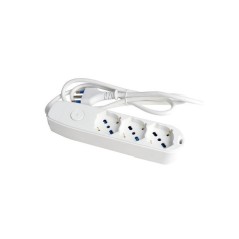 Multipresa 3 Uscite Universali con interruttore Bianca ECOVA 30101X