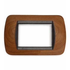 Placca 3 moduli Living Tonda colore Ciliegio Americano BTICINO L4803LCA