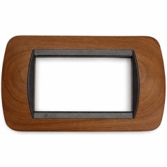 Placca 4 moduli Living Tonda colore Ciliegio Americano BTICINO L4804LCA