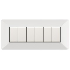 Placca Easy 6 moduli Bianca ELETTROCANALI ECSE9806WH