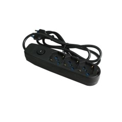Multipresa 3 Uscite Universali con interruttore Nera ECOVA 30096X