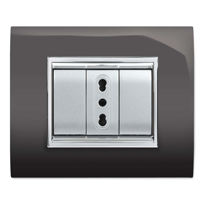 Placca New Prestige 3 Moduli Grigio Scuro ELETTROCANALI ECL3083GS