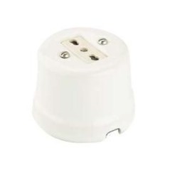 Presa Bipasso in Ceramica Bianca 2P+T 10/16A da Parete FAI 9009/BIP/BI