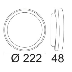 Plafoniera a LED Rotonda 18W Tricolor IP65 LIFE 39.9PF0322CFN