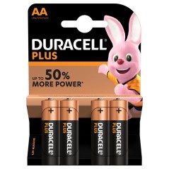 4 BATTERIE ALCALINE PLUS STILO AA 1,5 V DURACELL