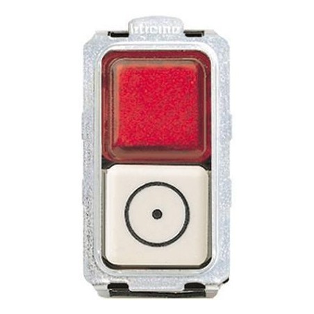 Magic pulsante 1P NO e portalampada di segnalazione 24V rosso BTICINO 5057R