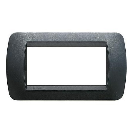 Living International placca 4 moduli Acciaio Scuro BTICINO L4804PA