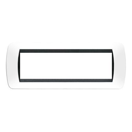 Living International placca 7 moduli Bianca BTICINO L4807PB