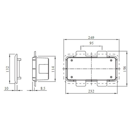 Cassetta con cornice per prese fisse verticali 16/32A GEWISS GW66683PM