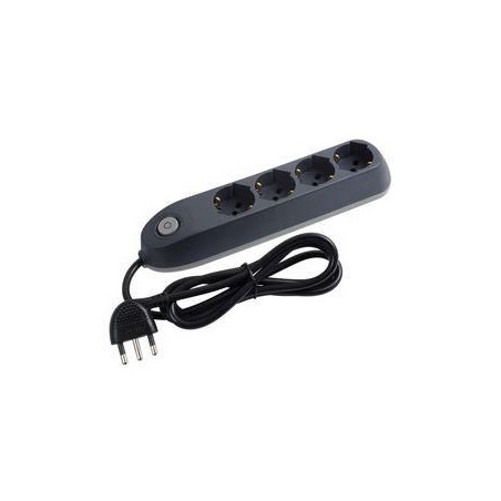 Multipresa POKER 4 schuko con cavo, interruttore di sicurezza Grigia BTICINO 3684GB