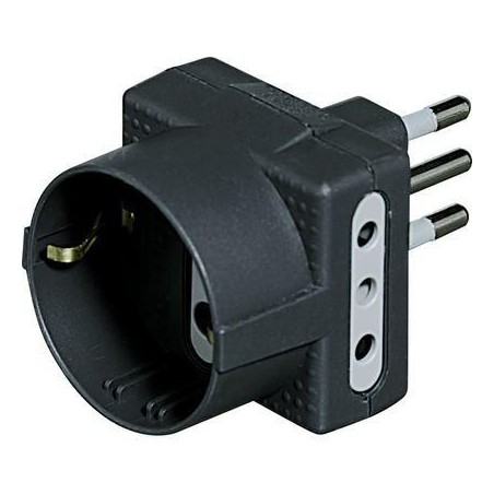 Adattatore triplo tris presa Tedesca 2 prese 10A spina 10A Grigio BTICINO S3610GE