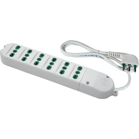 Multipresa scarpetta con 6 prese bivalenti e cavo bianca FANTON 41040