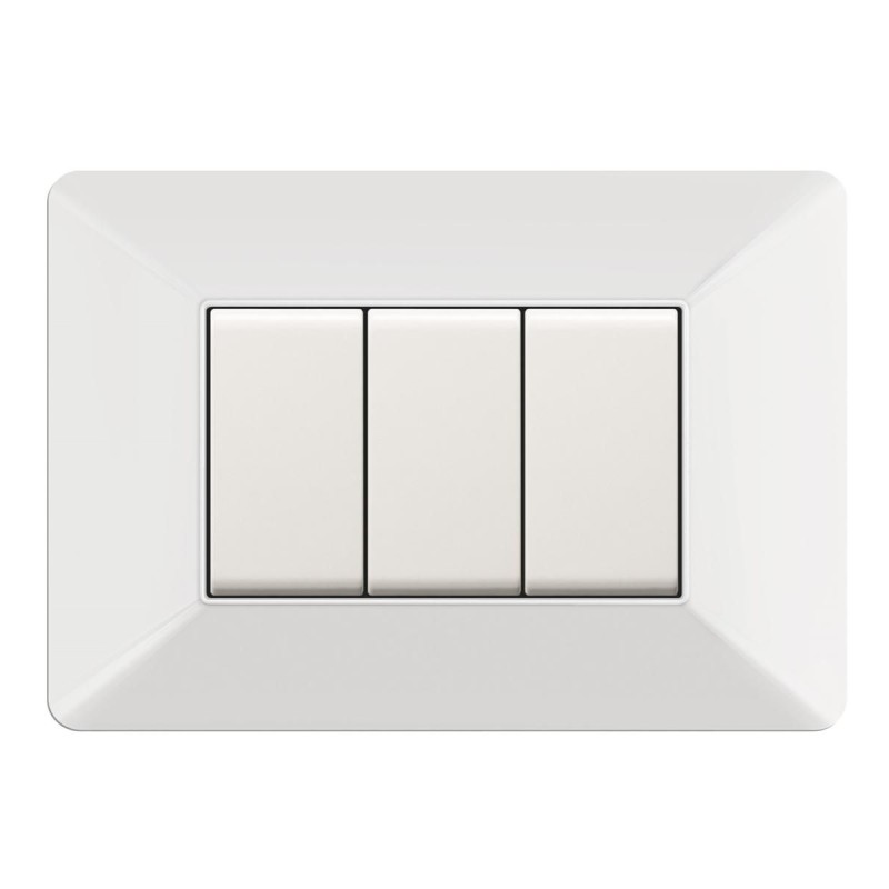 Placca Easy 3 moduli Bianca ELETTROCANALI ECSE9803WH