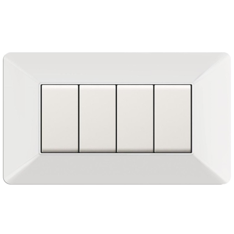 Placca Easy 4 moduli Bianca ELETTROCANALI ECSE9804WH