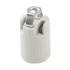 Portalampada in Porcellana Bianca E14 con Foro Filettato M10X1 FAI 0095D