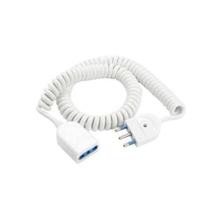 Prolunga con Cavo Spiralato 3x1 Bianco 5 Metri FAI 2023/SP