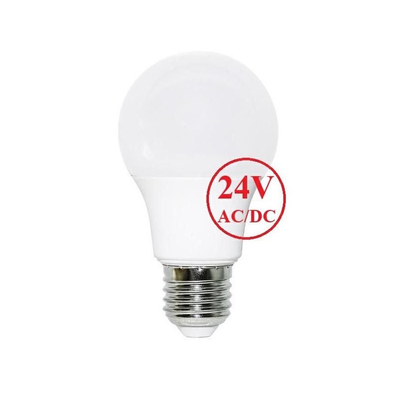 Lampadina LED Goccia A60 attacco E27 9,5W 6000K 24V AC/DC FAI 5196/24/FR