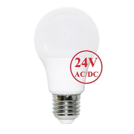 Lampadina LED Goccia A60 attacco E27 9,5W 6000K 24V AC/DC FAI 5196/24/FR