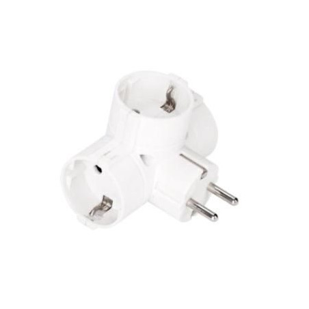ADATTATORE TRIPLO SPINA SCHUKO 16A 3 PRESE SCHUKO 16A ECOVA 30055