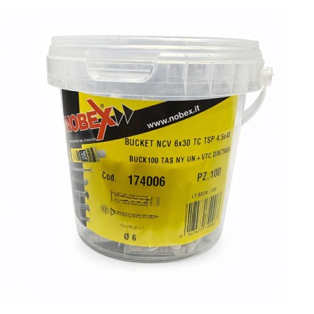 Barattolo Tasselli con Viti Diametro 6 100 pezzi NOBEX 174006