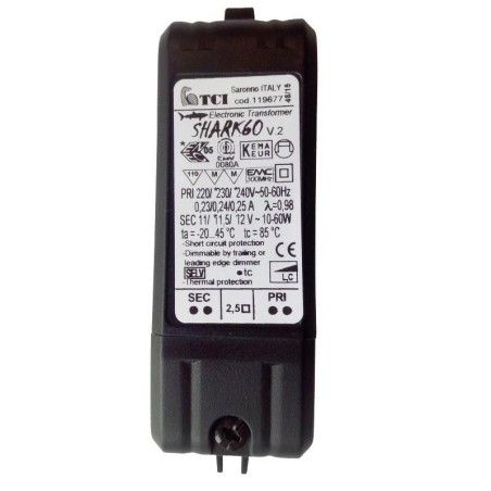 Mini trasformatore elettronico dimmerabile 10-60W 220/240V TCI 119677