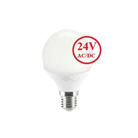 Lampadina LED Sfera G45 attacco E14 5W 6000K 24V AC/DC FAI 5178/24/FR