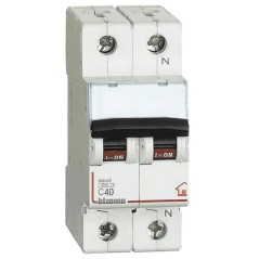 Interruttore Magnetotermico 40A 1P+N 4.5KA classe C 2 Moduli BTICINO FC810NC40