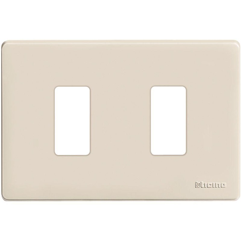 Placca Magic 2 Posti Avorio in Resina BTICINO 503/2/R Placca Magic 2 Posti Avorio in Resina BTICINO 503/2/R