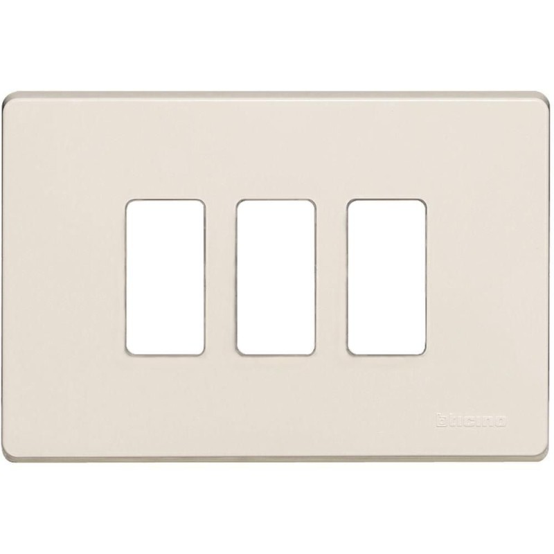 Placca Magic 3 Posti Avorio in Resina BTICINO 503/3/R Placca Magic 3 Posti Avorio in Resina BTICINO 503/3/R