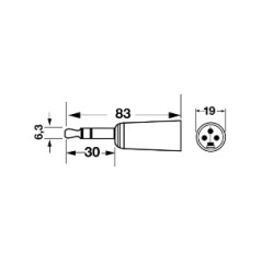 Adattatore microfonico xlr da spina 3 poli a spina jack 6,3 stereo KONELCO GBC 30564200