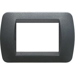 Living International placca 3 moduli Acciaio Scuro BTICINO L4803PA
