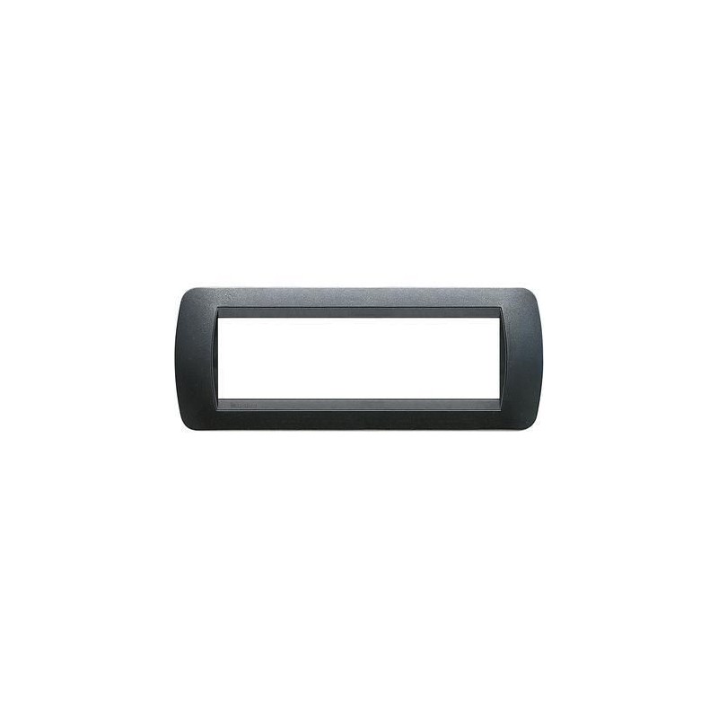 Living International placca 7 moduli Acciaio scuro BTICINO L4807PA