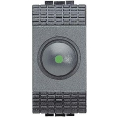 Dimmer a manopola per carichi resistivi con deviatore Livinglight Antracite BTICINO L4402