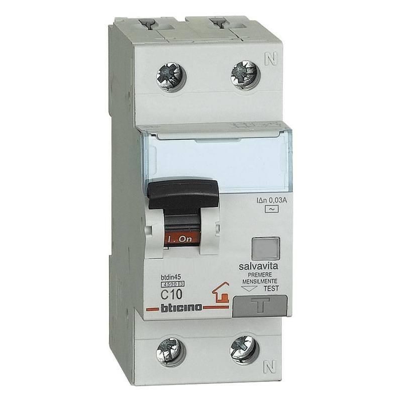 Magnetotermico Differenziale 10A 1P+N 4,5KA BTICINO GC8813AC10 Magnetotermico Differenziale 10A 1P+N 4,5KA BTICINO GC8813AC10